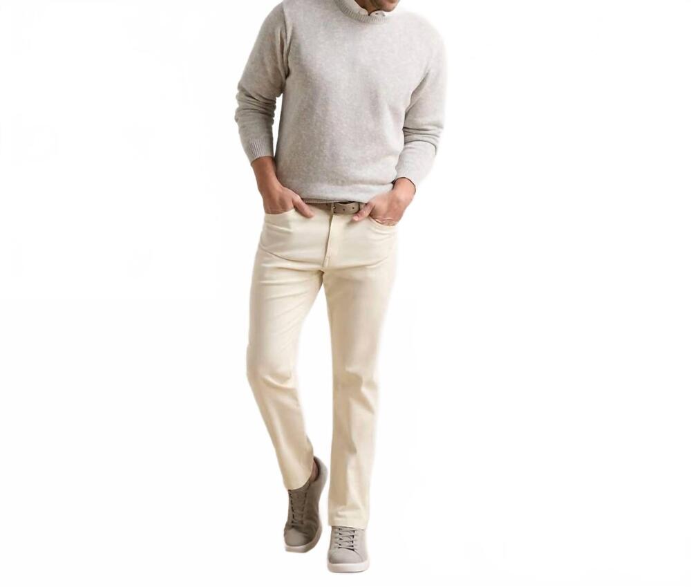 NEW PETER MILLAR signature sateen five-pocket pant - 32" in ivory